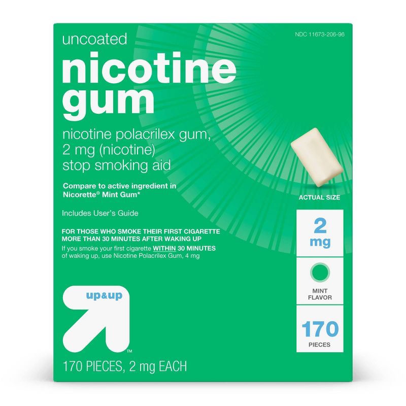 Nicotine 2mg Gum Stop Smoking Aid - Mint Flavor - 170ct - up &#38; up&#8482;, 1 of 9