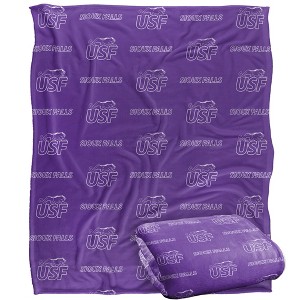 University Of Sioux Falls Logo Pattern Silky Touch Blanket White 50x60 - 1 of 4