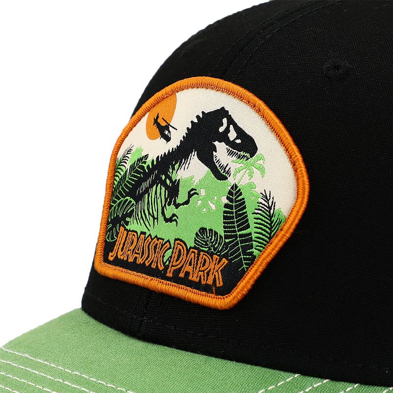 Jurassic Park Washed Canvas Trucker Hat with Embroidery Patch and Underbill Print Snapback hat, 4 of 7