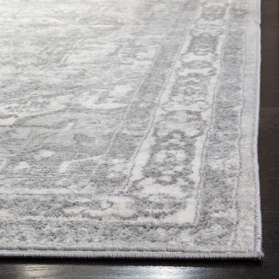 Elegant Cream/Grey Synthetic 2' x 10' Runner Rug