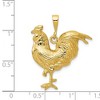 Black Bow Jewelry 14k Yellow Gold 2D Rooster Pendant, 25mm - 4 of 4