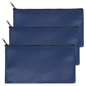 Unique Bargains Oxford Fabric Zippered Water Resistant Tear Resistant Bank Deposit Bag 3 Pcs - 1 of 4