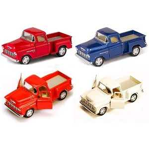 KiNSMART 1955 Chevrolet Stepside Pickup Truck 5 Inch 1:32 Scale Die Cast Metal Little Truck (-4Set*) - 1 of 1