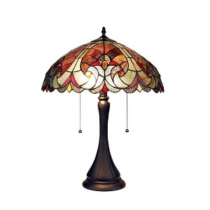 Chloe Lighting AMOR Tiffany-style Victorian 2 Light Table Lamp 16 Shade - 1 of 4