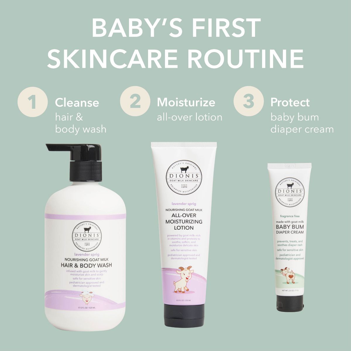 Dionis Goat Milk Baby Care Bundle Lavender Sprig, 3 Pk - thumbnail 7