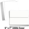 Hamilco Blank Cards 5x7 White Cardstock Paper 100 lb Cover Card Stock 100 Pack with Envelopes - 2 of 4