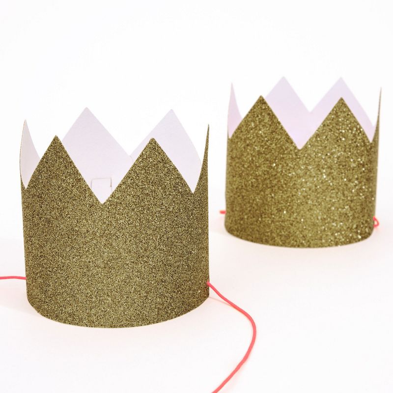 Meri Meri Mini Gold Glitter Crowns (Pack of 8), 2 of 6