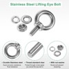 Unique Bargains Stainless Steel Durable Rust-Resistant Eyebolts with Nuts Washers Male Screw for Fastening 10 Pcs - 2 of 4