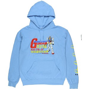 Seven Times Six Mobile Suit Gundam Anime Hoodie Men's RX-78-2 Robot Hooded Pullover Blue - 1 of 4