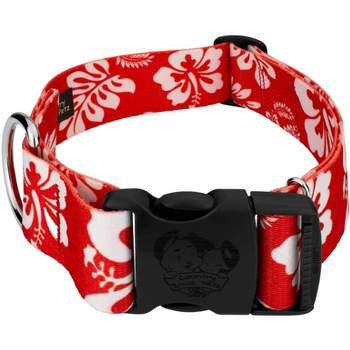 Country Brook Petz 1 1/2 Inch Deluxe Red Hawaiian Dog Collar