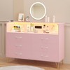6 Drawer Dresser with Charging Station & LED Light, Modern Black Double Chest, Wide Wood Drawers, RGB Music Sync, Bedroom/Living Room/TV Stand - 2 of 4