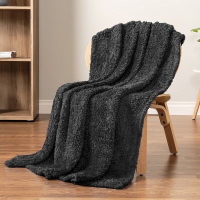 Black Twin Sherpa Fleece Machine Washable Blanket