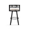 Amisco Render Upholstered Counter Height Barstool Cream/Black: Modern Metal Design, Integrated Armrests, Faux Leather - image 4 of 4