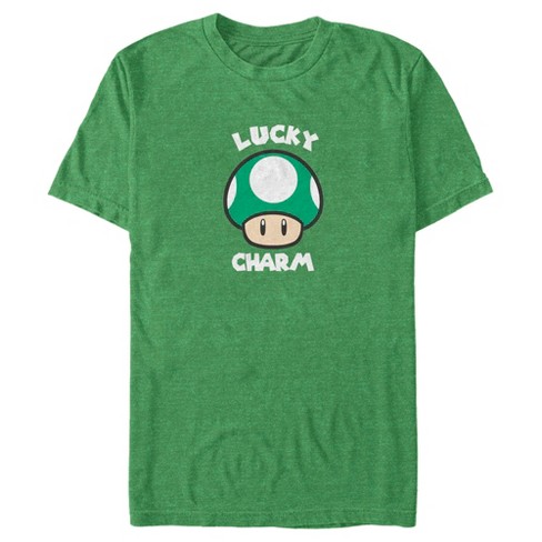 Men's Nintendo Super Mario St. Patrick's Day Extra Life Mushroom Lucky Charm T-Shirt - image 1 of 4