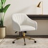 WestinTrends Phoebe Upholstered Velvet Swivel Vanity Office Chair With Wheels - 2 of 4