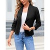 Women's 2025 3/4 Sleeve Blazers Casual Open Front Cardigan Shrugs Ruched Sleeve Office Work Cropped Blazer Jacket - 2 of 4