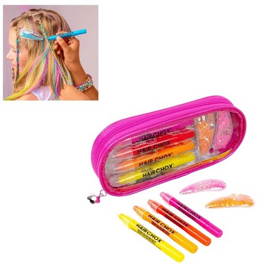 Fashion Angels Hair Chox Design Kit: Pink & Co Pouch, Temporary Hair Chalk Sticks