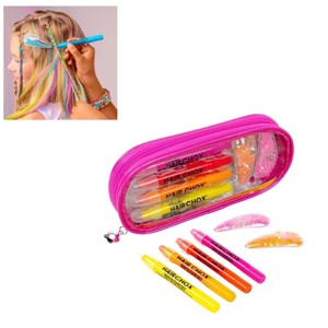 Fashion Angels Hair Chox Design Kit: Pink & Co Pouch, Temporary Hair Chalk Sticks - 1 of 4