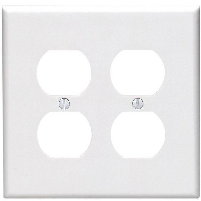 Leviton White 2 gang Thermoset Plastic Duplex Wall Plate 1 pk (Model No. 80516-W)