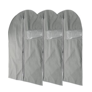 Unique Bargains Dustproof Transparent Window Garment Bag 3 Pcs - 1 of 4