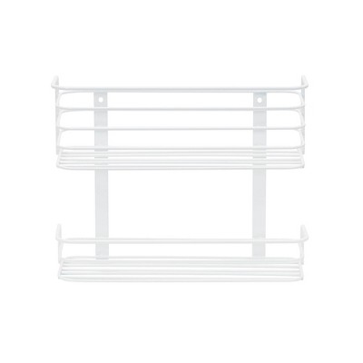 White 2-Tier Steel Wire Basket Door Mount Organizer
