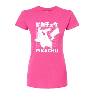 Women's - Pokémon - Pikachu Kanji Fitted Graphic T-Shirt - 1 of 3