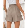 Women's High Waist Shorts - Elastic Waist with Belt Loose Fit Vacation Beach Shorts - 4 of 4