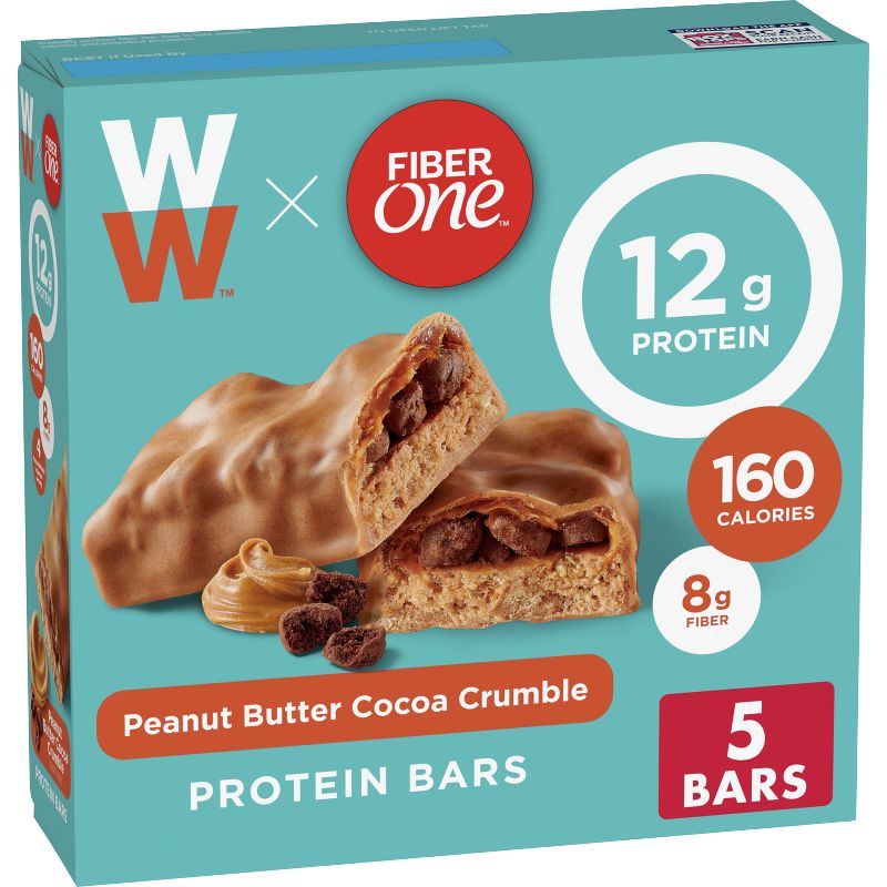 Fiber One Peanut Butter Cocoa Crumble Protein Bars - 7.45oz/5ct, 1 of 6