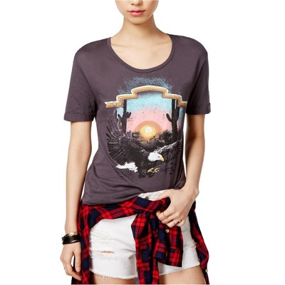 Carbon Copy Womens Eagle Graphic T-Shirt, Grey, Small