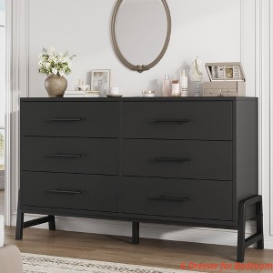 6 Dresser for Bedroom, 52 in Wide Dresser, Wide Drawer with Storage Freestanding, Wooden Closet Storage Chest for Living Room, Bedroom, Entryway - 1 of 4