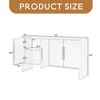 4 Door Sideboard, Large Storage Cabinet with Adjustable Shelves and Long Handles,Buffet Cabinet for Kitchen Dining Room Living Room - Leovsnove - 3 of 4