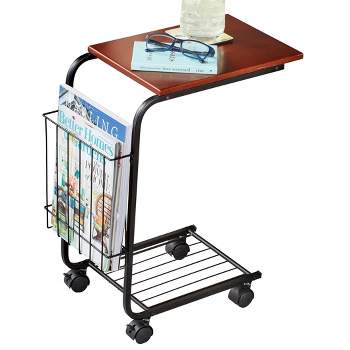 Collections Etc Smooth Rolling Sofa Table with Magazine Rack 18 X 9.75 X 21.75 N/A