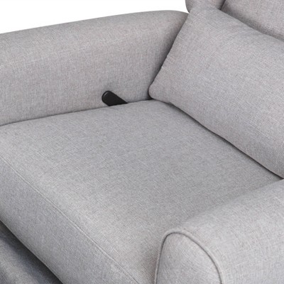 Misty Grey Swivel Recliner with Wingback Design
