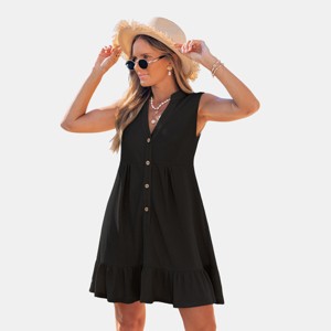 button up flowy dress Flowy Button-Up Shirt main image 0