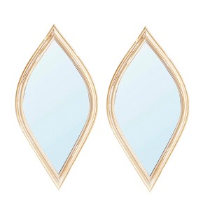VYNXARIA Decorative Wall Mirrors - Set of 2 Vintage Finish Diamond 6.5x13 Inch Shabby Chic Accents - 1 of 4