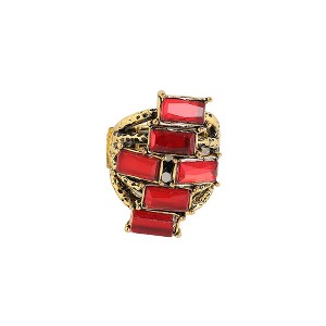 SOHI Women's Crimson Red Stacked Stone Cocktail Ring - 1 of 4