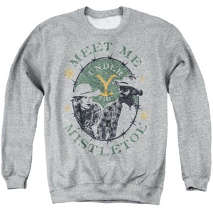 Men's Yellowstone Christmas Meet Me Under The Mistletoe Light Crewneck Sweatshirt - 1 of 4