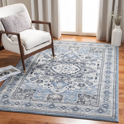 Charleston Blue and Grey 8' x 10' Synthetic Area Rug