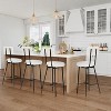 Modern Upholstered Bar Stools Set of 2, Round Seat, Comfortable Footrest, Soft Fabric, High Back, for Living Room, Bedroom and Small Spaces - 2 of 4