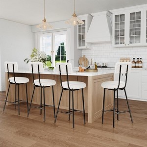 Jojoka Upholstered Counter Height Bar Chair with Round Seat - 1 of 4