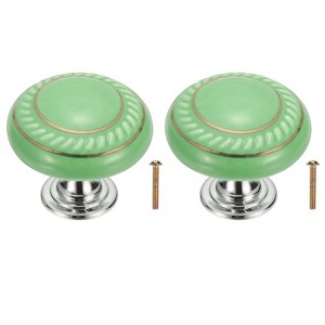 Unique Bargains Ceramic Round Drawer Dresser Closet Cabinet Knobs 2 Pcs - 1 of 4