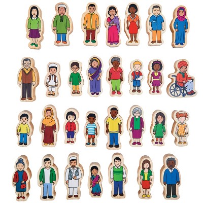 The Freckled Frog My Family - Set of 30 - Ages 1+ - Inclusive Wooden Blocks for Toddlers