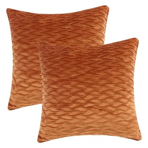 Unique Bargains Couch Bedroom Luxury Textured Soft Cozy Solid Striped Square Throw Pillow Covers Set of 2 - 1 of 4