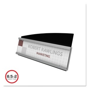 Deflecto Interior Image Sign Holder Landscape 8 1/2 x 2 Insert Black/Silver 89105 - 1 of 4