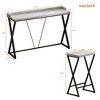 Modern Design Kitchen Dining Table, Pub Table with X-Shaped Table Legs, Long Dining Table Set with 3 Stools - 4 of 4