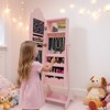 Angel Sar Pink Heart Mirror Cabinet, Children's Jewelry Storage with Door & Shelf, MDF Painted Kids Accessory Organizer, Heart Shape Theme - 2 of 4