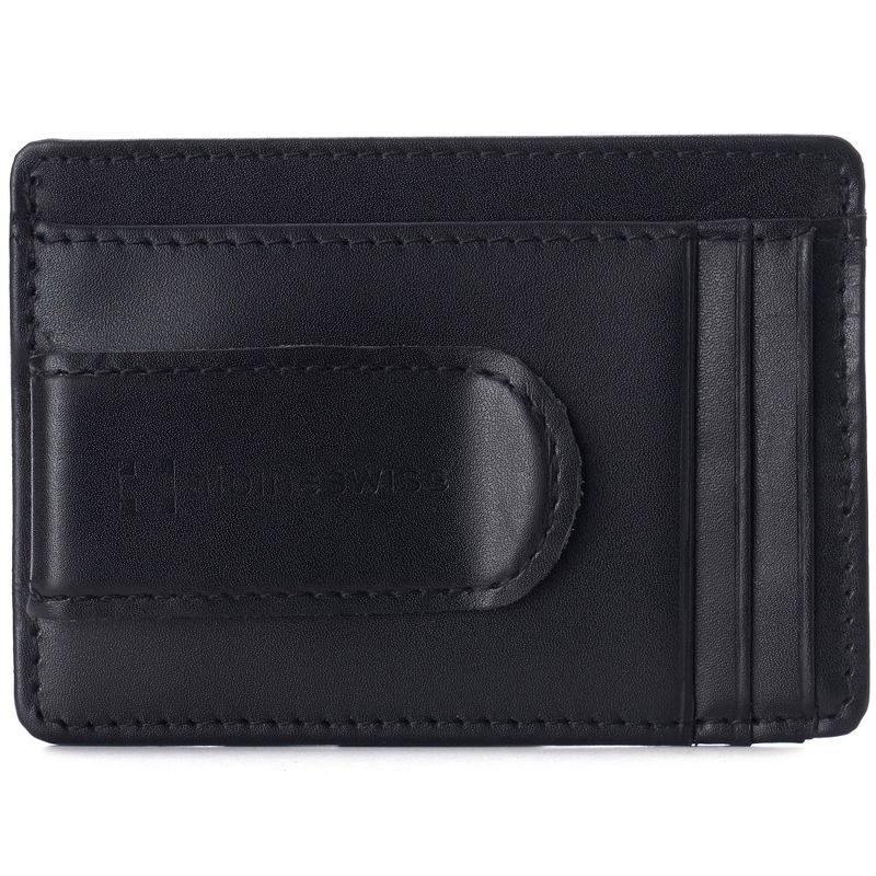 Alpine Swiss Dermot Mens RFID Safe Money Clip Minimalist Wallet Smooth Leather Comes in Gift Box, 1 of 7