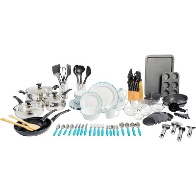 Gibson Home 95-Piece Complete Kitchen Starter Kit - Dinnerware, Cookware, Bakeware, Kitchen Tools