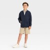 Boys' French Terry Zip-Up Hoodie Uniform Sweatshirt - Cat & Jack™ Blue - 3 of 3
