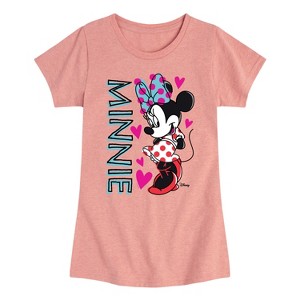 Girls' - Disney - Minnie Sketched Name Fitted Short Sleeve Graphic T-Shirt - 1 of 3